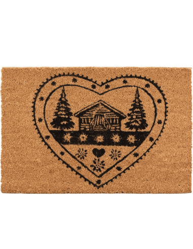 Paillasson COEUR POYA en coco 40 x 60 cm - Décoration Montagne