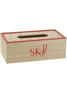 Boite à mouchoirs SKIEUR en bois 2
