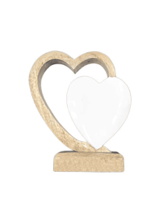 Déco cœur à poser en bois et émail | Décoration chaleureuse