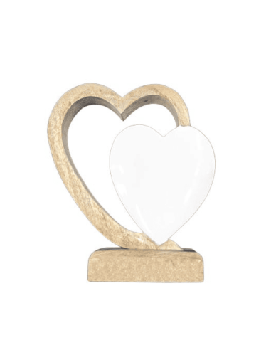 Déco cœur à poser en bois et émail | Décoration chaleureuse