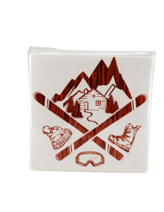 Serviettes en Papier Thème Montagne et Ski – 33x33 cm