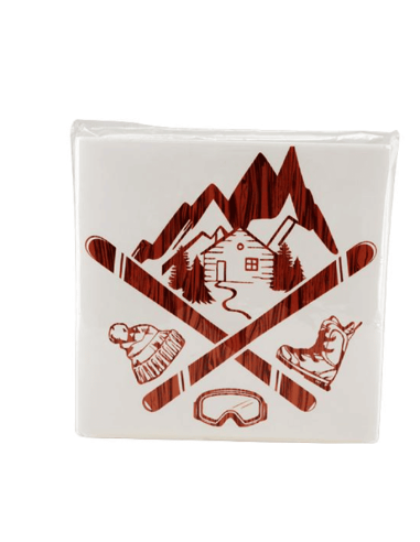 Serviettes en Papier Thème Montagne et Ski – 33x33 cm