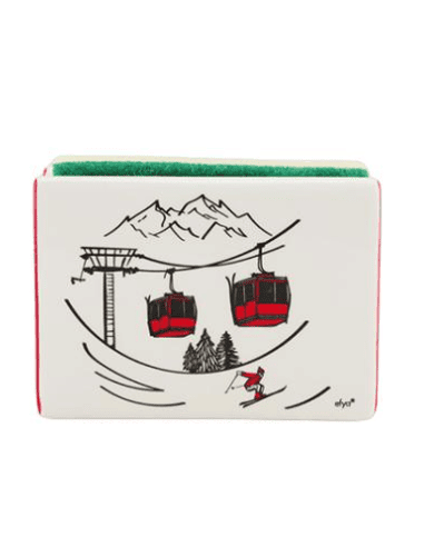 Porte éponge Aventure Téléphérique rouge
