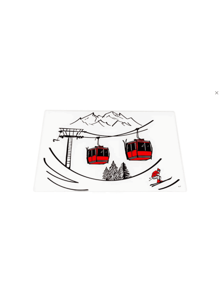 Planche à découper Aventure - téléphérique rouge