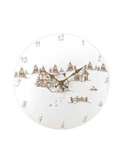 Horloge ronde Valley - motif chalet