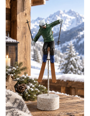 Statut skieur vert - Décoration Montagne