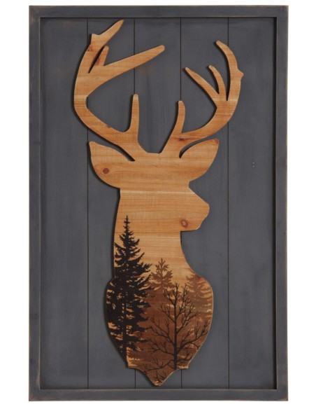Tableau en bois décoration CERF