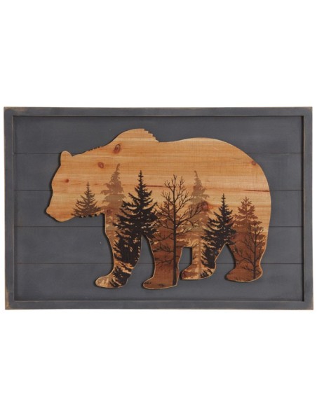 Cadre Bois Gris OURS 72 X 48 X 1.8 CM