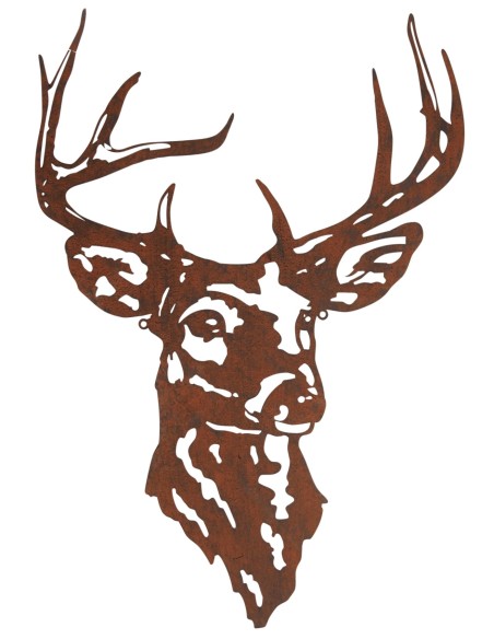 Décor mural en métal TETE DE CERF  H 69 X48 CM  