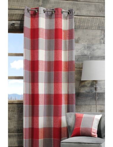 Coussin carreaux 40 x 40 cm COURCHEVEL ROUGE