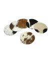 DESSOUS DE VERRE PEAU DE VACHE LOT DE 6 