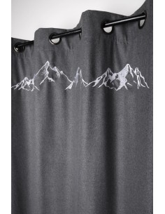 Rideau déco montagne CHARVIN GRIS 135 X 260 CM