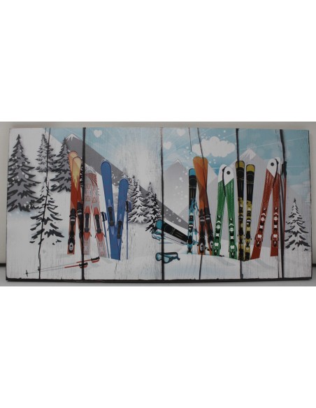 Tableau  40 x 20 cm LES SKIS