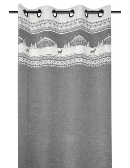 Rideau montagne CHAMBERY GRIS 145 x 260 cm