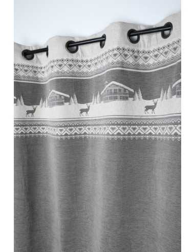 Rideau montagne CHAMBERY GRIS 145 x 260 cm