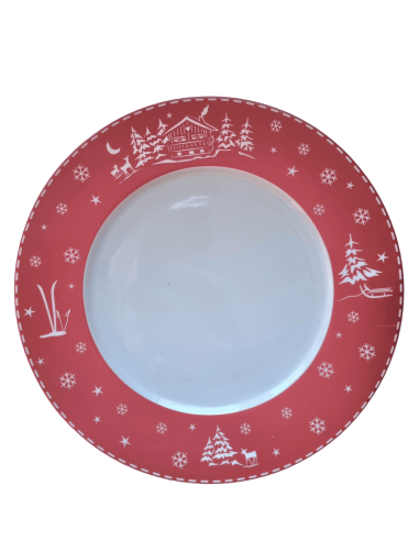 Assiette Plate en Porcelaine CHALET ROUGE 27 cm