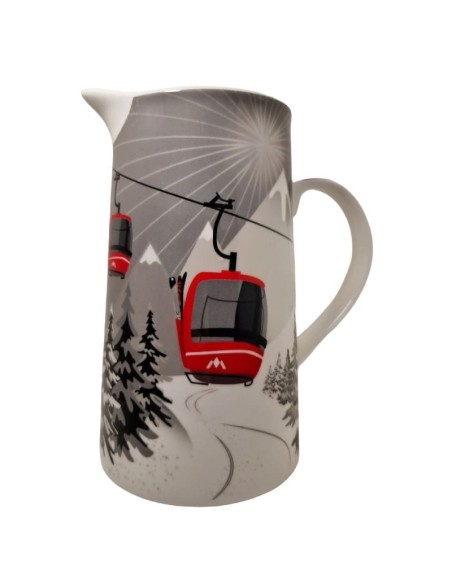 Pichet déco montagne TELECABINE diam.11cm - H19cm