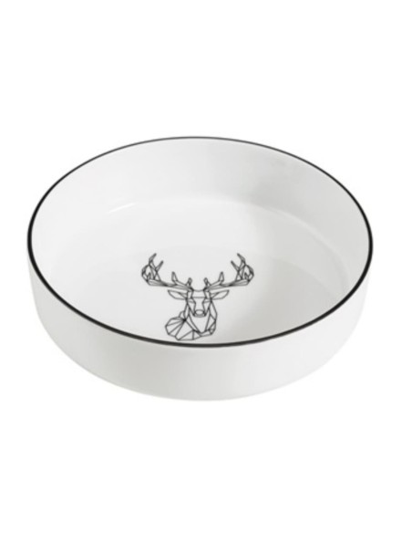 Assiette creuse en porcelaine CERF origami 19 cm