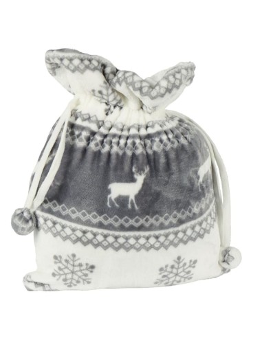 Plaid FLOCON et CERFS anthracite 170 x 130 cm