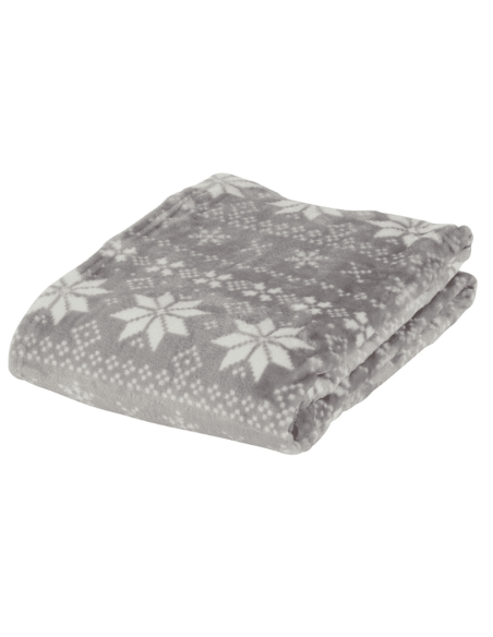 Plaid motifs FLOCONS + sac assorti 170 X 130 CM