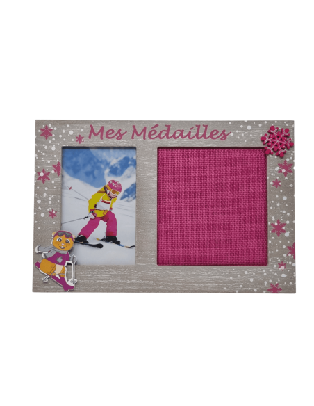 Cadre en bois à poser tableau MEDAILLES ROSE 20 X 29.5 CM