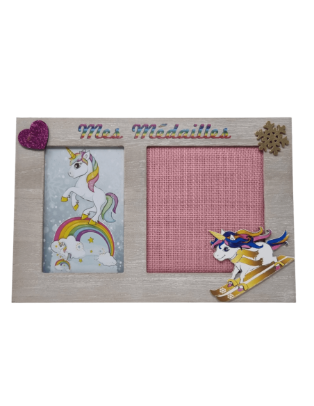 Cadre tableau MES MEDAILLES LICORNE 29.5 X 19.5 CM