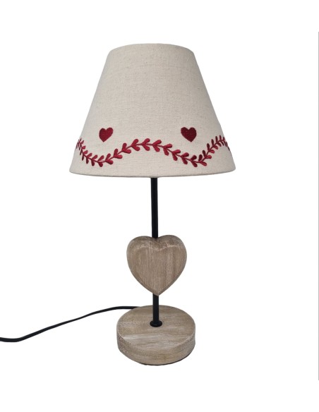 Lampe à poser déco montagne liseré de cœur