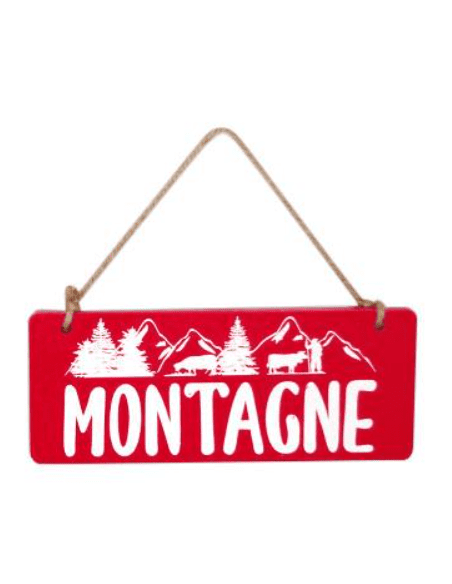 Pancarte MONTAGNE ROUGE 20 x 8 cm