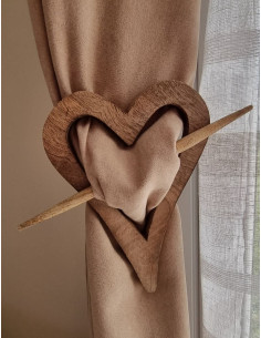 Embrasse coeur bois 14 x 22 x 1.5 cm