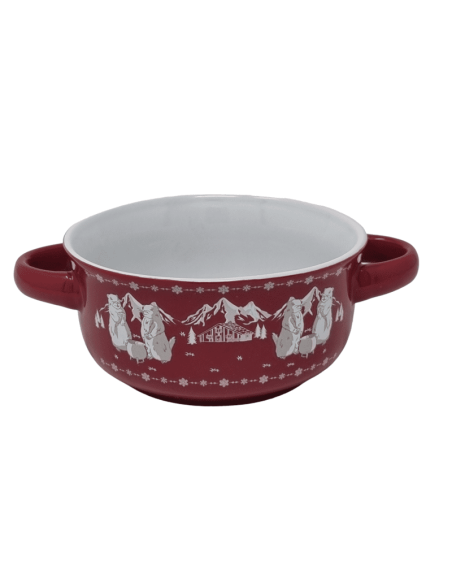 Bol à soupe MARMOTTES  rouge 13 cm