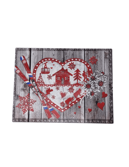 Planche à découper déco COEUR DES MONTAGNES 20 X 30 CM