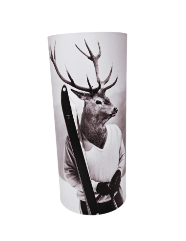 Lampe tube PORTRAIT CERF H39 cm