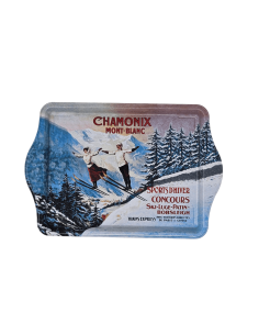 Mini plateau en métal CHAMONIX SPORTS D'HIVER 21 X 14.5 CM