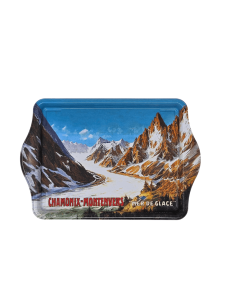 Mini plateau en métal CHAMONIX  MER DE GLACE  21 X 14.5 CM