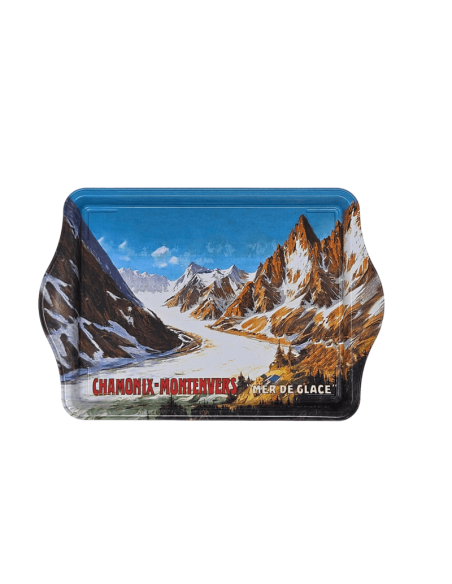 Mini plateau en métal CHAMONIX  MER DE GLACE  21 X 14.5 CM