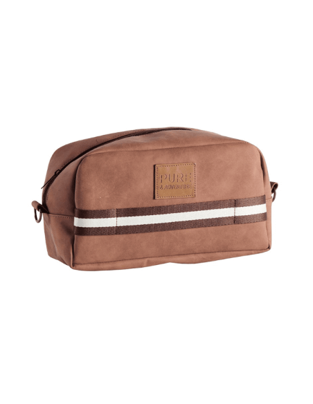 Trousse de toilette marron zip