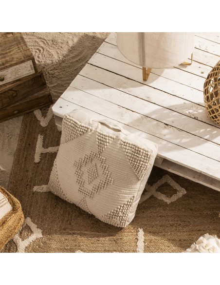 Coussin de sol naturel 45 x 45 x 10 cm