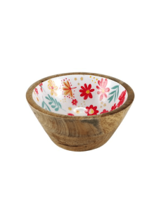 COUPE Floral en bois PM 15 x H7.5 cm