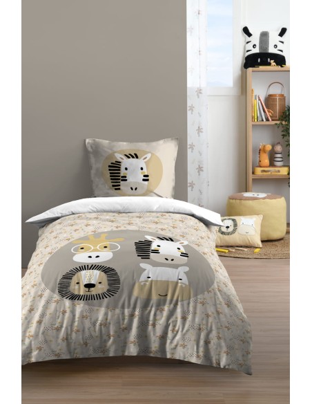 Housse de couette coquin thème SAVANE 140 x 200 cm