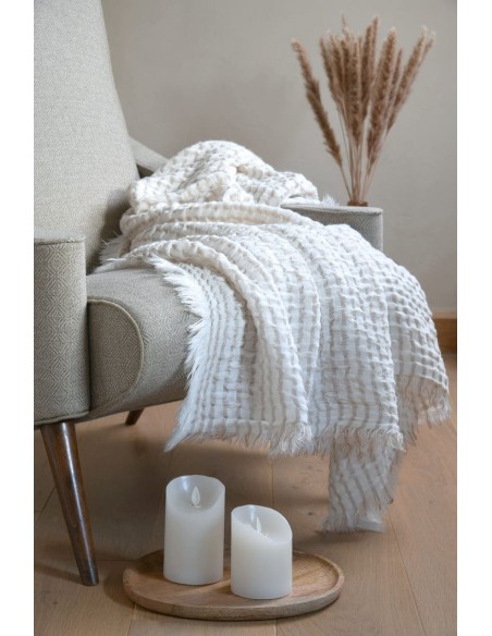 PLAID Alfie aux couleurs naturels 130 x 150 cm