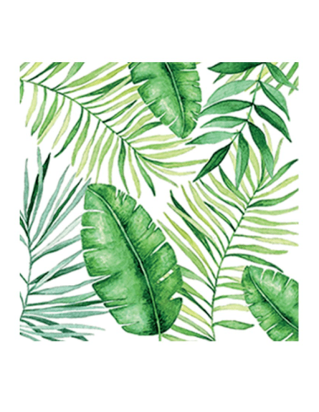 20 Serviettes en papiers FEUILLAGE TROPICAL