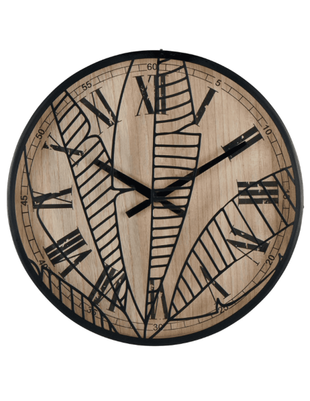 HORLOGE murale feuillage noir