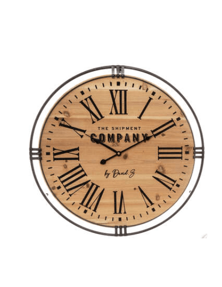 HORLOGE bois et métal "Company"