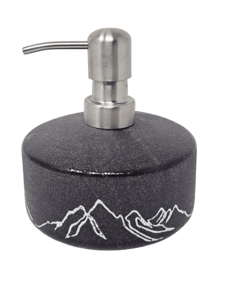 Distributeur de savon en grès motifs MONTAGNE