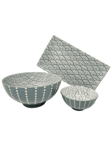 Plat rectangulaire en porcelaine vert d'eau