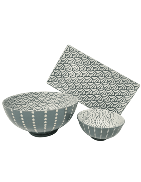 Plat rectangulaire en porcelaine vert d'eau