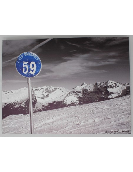 Tableau toile déco Montagne ROND DE PISTE  au choix 2 tailles