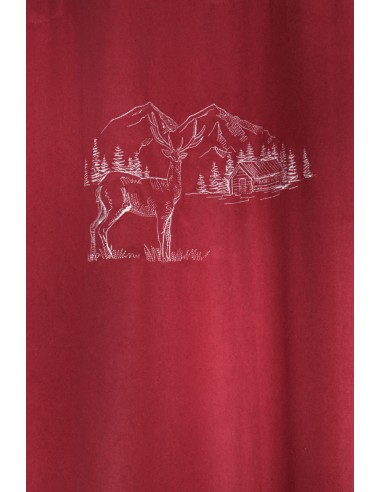 Rideau montagne PLANAY ROUGE 135 x 260 cm