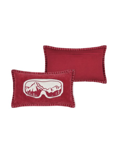 Coussin montagne Chamonix rouge 30 x 50 cm