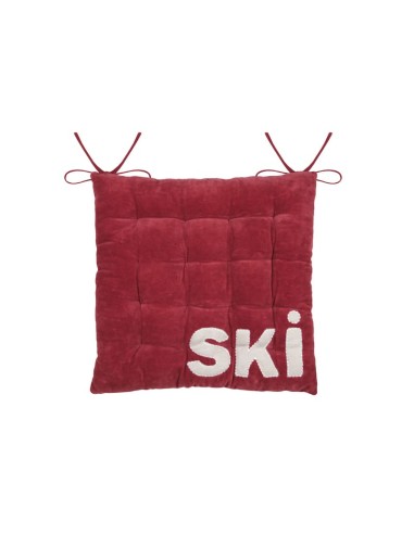 Galette de chaise Chamonix SKI rouge 38 x 38 cm